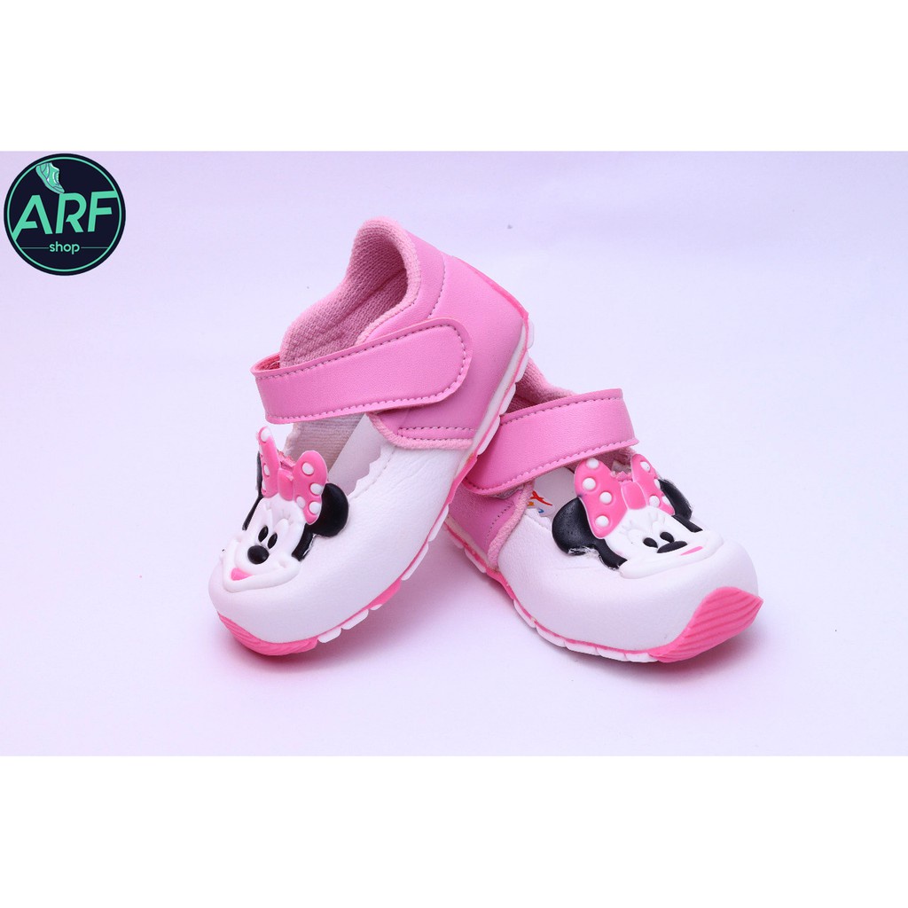 SEPATU ANAK BUNYI BAYI PEREMPUAN MICKEY MOUSE USIA 1 -3 TAHUN/SEPATU BALITA MURAH[BUNYI CIT-CIT]