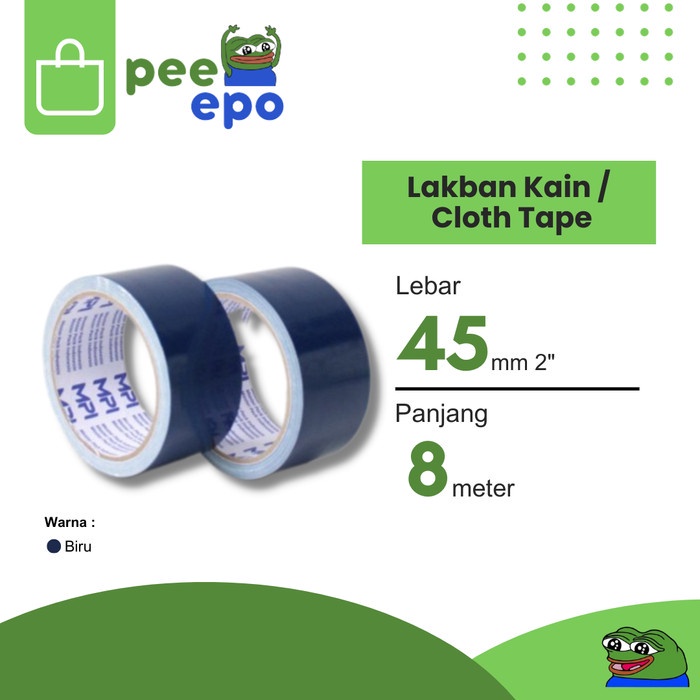 

Lakban Kain / Cloth Tape 45 mm x 8 Meter 2 Inch Merk MPI - Biru