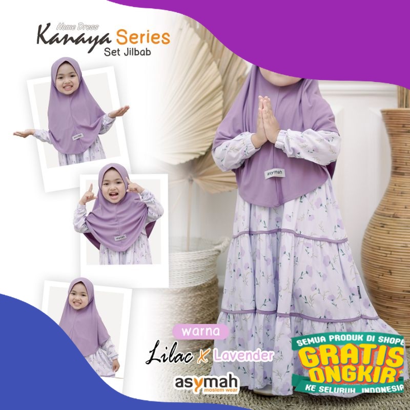 - KANAYA SERIES LILAC X LAVENDER - GAMIS COUPLE IBU DAN ANAK/ Kuaitas bagus