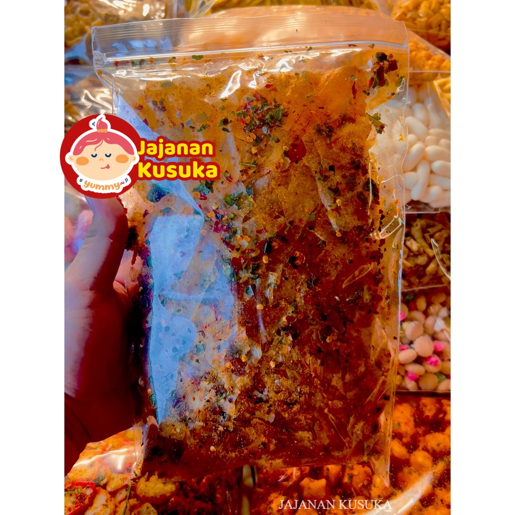 

1Kg Keripik Kaca Pedas Jeruk/ Keripik Beling Bumbu Melimpah / keripik pedas super kriuk/ pedas jeruk