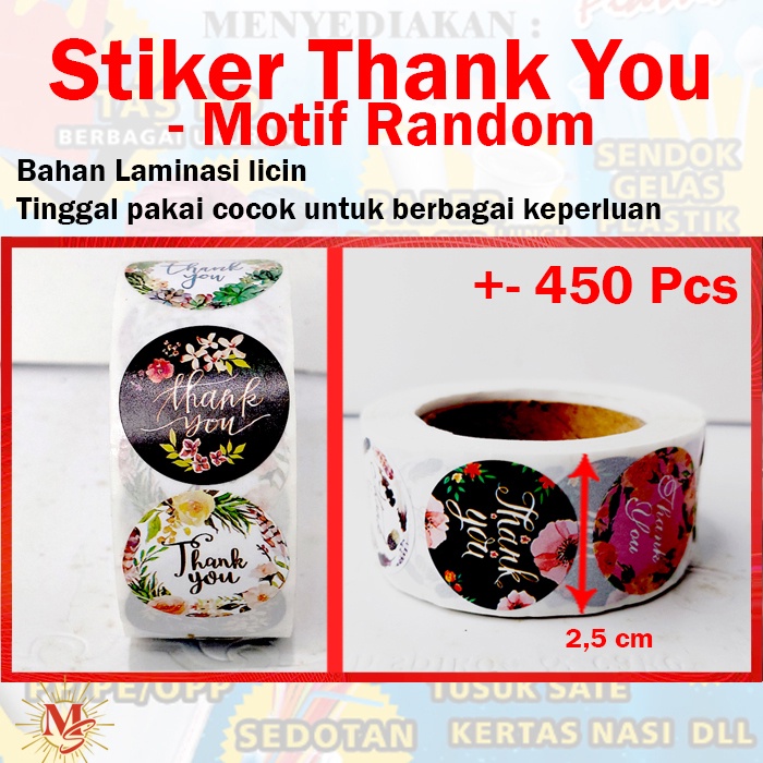 

Sticker / Stiker / Label Thank You ( 1 Roll +- 500 pcs) – Untuk Amplop dan Kemasan Makanan