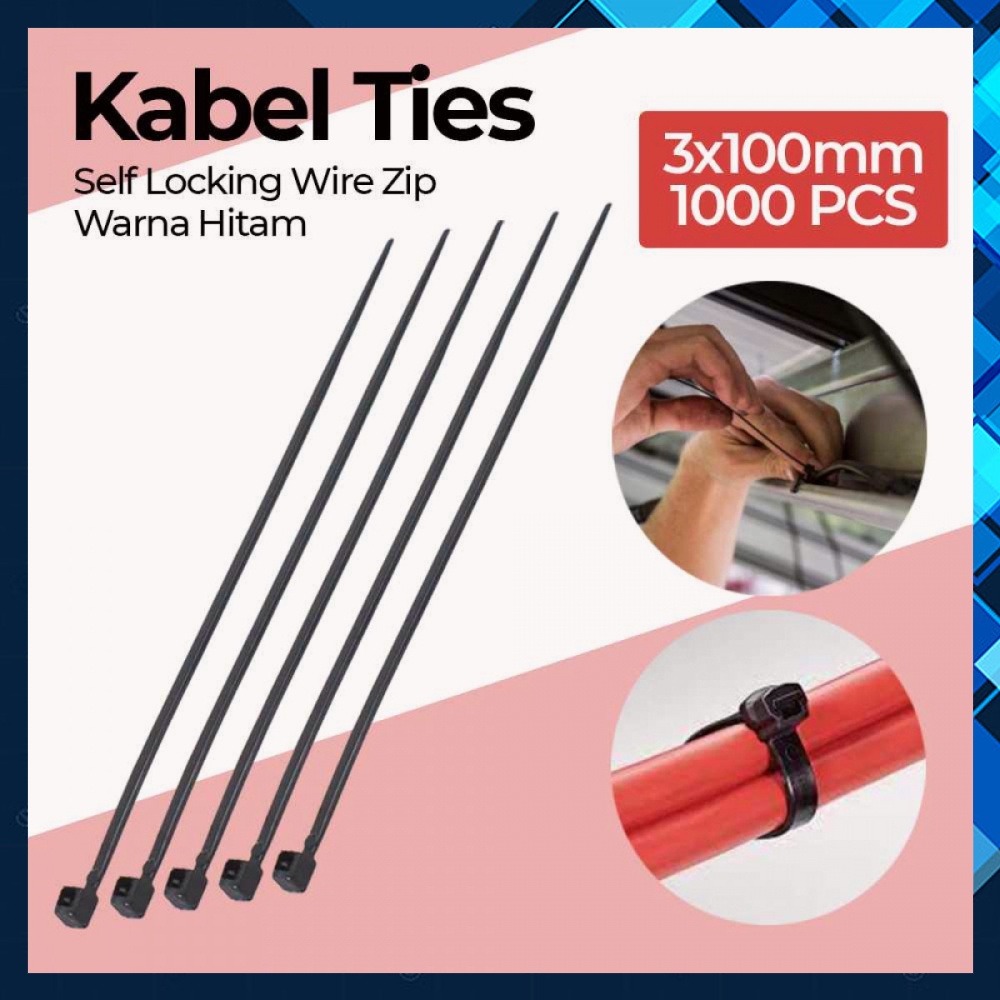 

Kabel Tis Ties Self Locking Wire Zip 3x100mm 1000 PCS -RT060