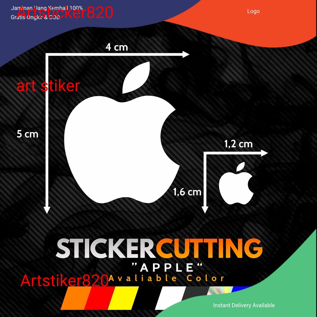 STICKER STIKER CUTTING LOGO APPLE BESAR DAN KECIL LOGO IPHONE Artstiker820