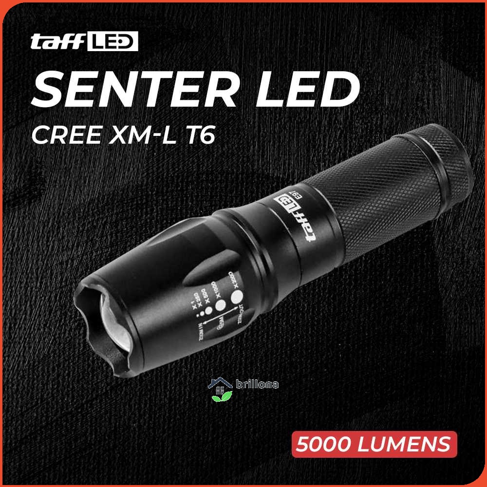 TaffLED Senter LED Cree XM-L T6 26650 5000 Lumens - E97