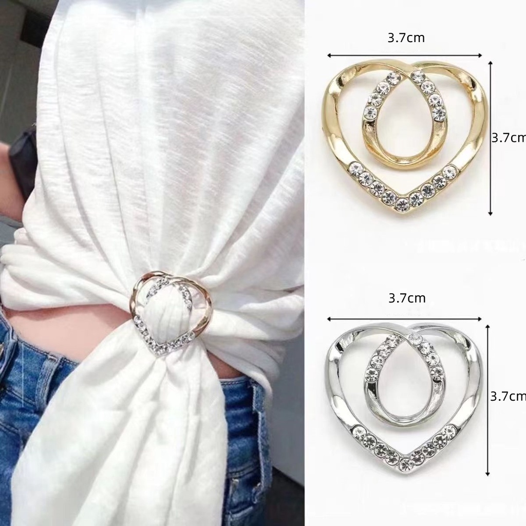 Bros Pin Desain LOVE minimalis Aksesoris Scarf / Syal Wanita /Bros pin