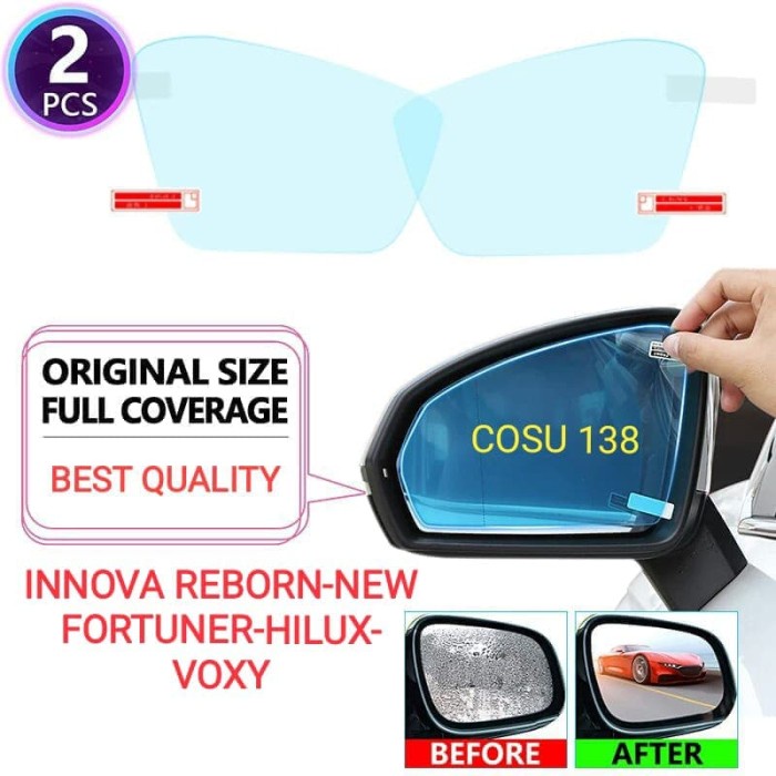 Kaca film Spion Anti fog embun kabut air Innova Reborn Fortuner Hilux