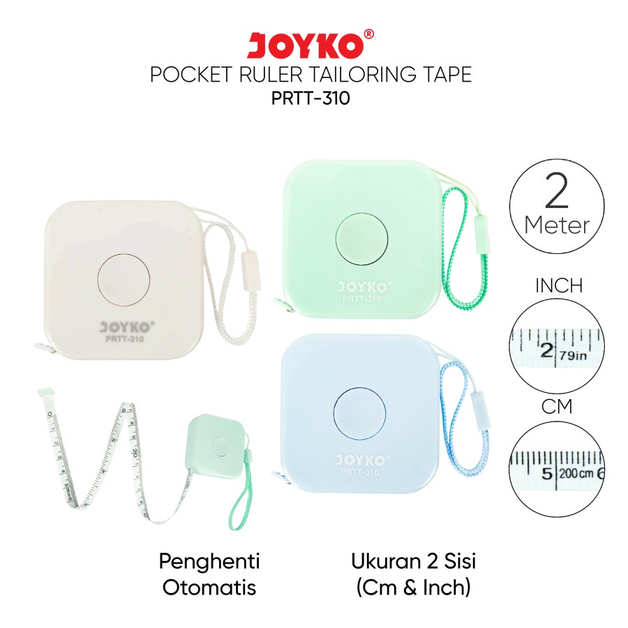Joyko Pocket Ruler PRTT-310 Tailoring Tape ORI / Meteran Tukang Jahit 2 M