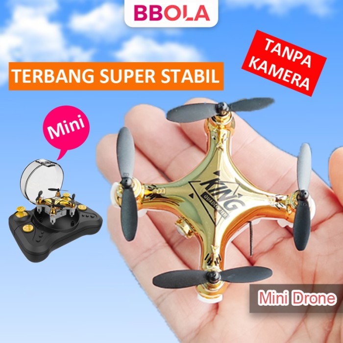 Mini Drone Pemula Remote Control Mainan Pesawat Terbang Super KING Qua - king drone emas