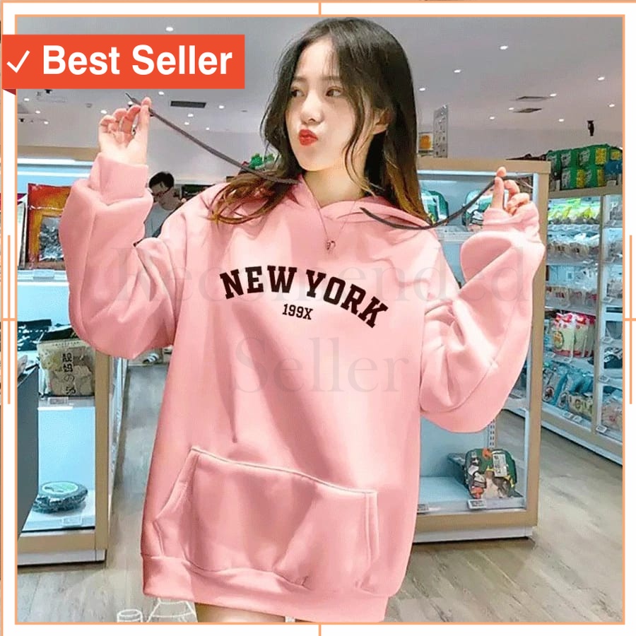 HOODIE WANITA KEKINIAN MURAH KOREAN STYLE - Sweater Wanita Korea Oversize Newyork