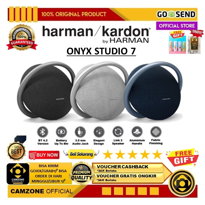 Harman Kardon Onyx Studio 7 Speaker Bluetooth Portable - Speaker Harman Kardon Onyx 7 ORIGINAL