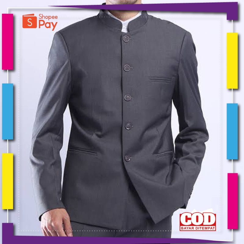 PREMIUM KOREAN STYLE / Jasko Polos Motif Saku Tutup Jas Koko Jasko Premium Jas mandarin jas&blazer j