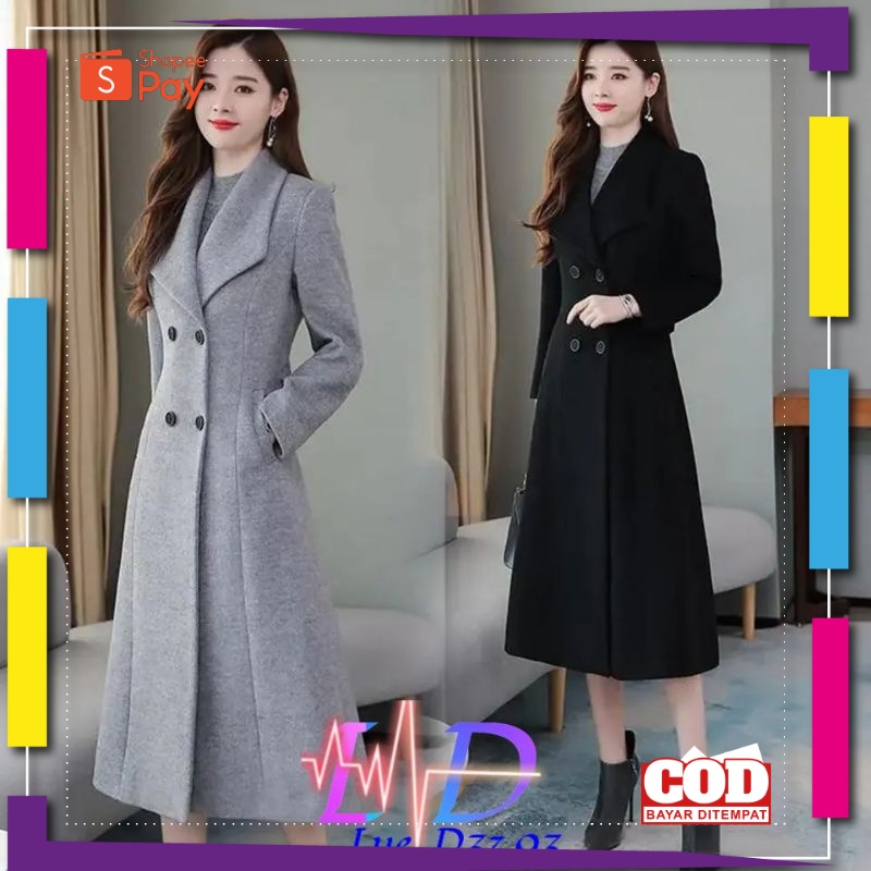 PREMIUM KOREAN STYLE / PREMIUM Jas blazer jubah panjang wanita/long coat wanita/katun flecee jaket j