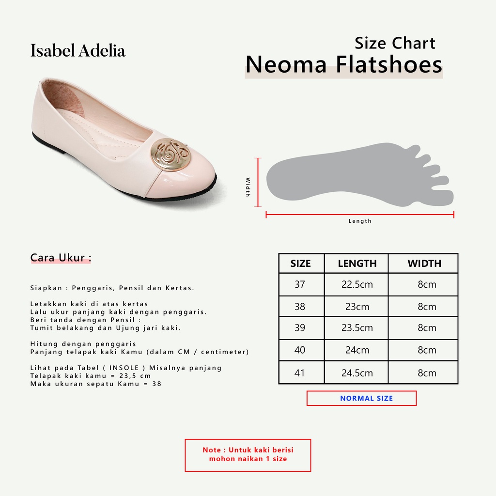 Isabel Adelia Sepatu NEOMA Flatshoes Wanita Hitam Cream Mocha