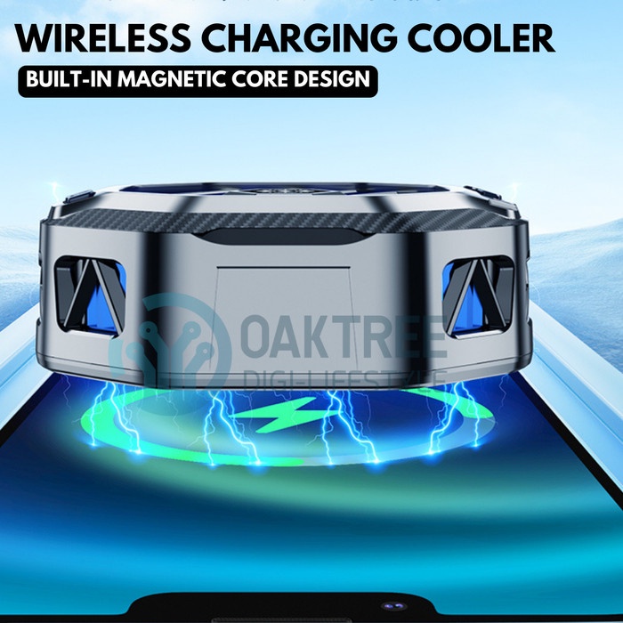 MURAH-  Oaktree Funcooler X60C Pendingin HP Magnet Fan Cooler Wireless Charge- 1.2.23
