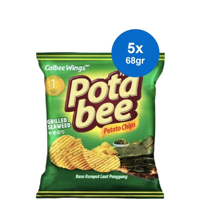 

Potabee Keripik Kentang Grilled Seaweed 68 gr x 5