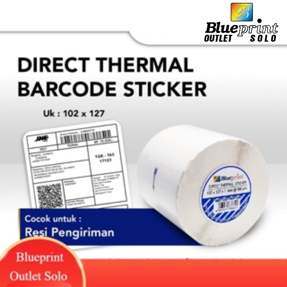 

Direct Thermal Sticker Label 102 x 127 mm Blueprint Stiker Barcode Resi online Shop Blueprint Outlet Solo