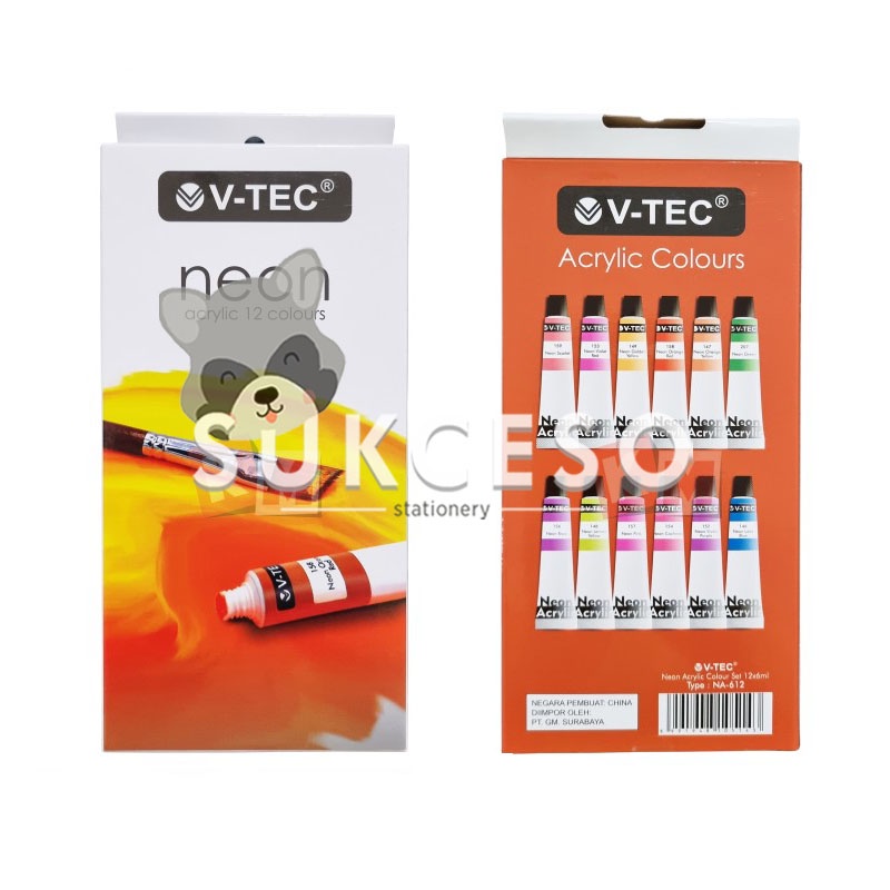 

Vtec Cat Acrylic Neon 12 Warna Cat Akrilik Warna Neon