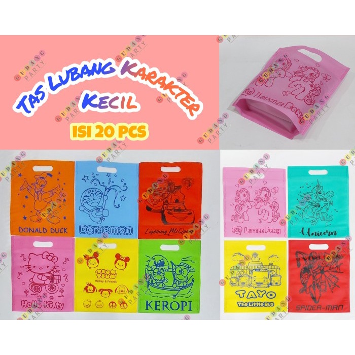 

[[ WSH - BEST SELLER ]] Isi 20 Spunbond Lubang Karakter Kecil/Spunbond Oval/Tas UltahGoody Bag