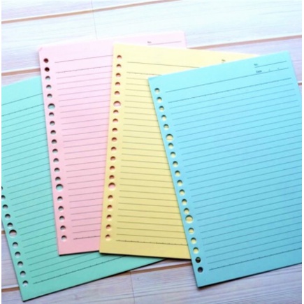 

LOOSE LEAF A5 ISI BINDER PUTIH WARNA WARNI PASTEL GRID DOT PLAIN GARIS 100 GRAM GSM JOYKO 50 SHEETS ISI BINDER REFILL KOTAK TITIK POLOS BANDUNG INSTANT GOSEND VIOLET BLUE GREEN YELLOW RED LINE DOT