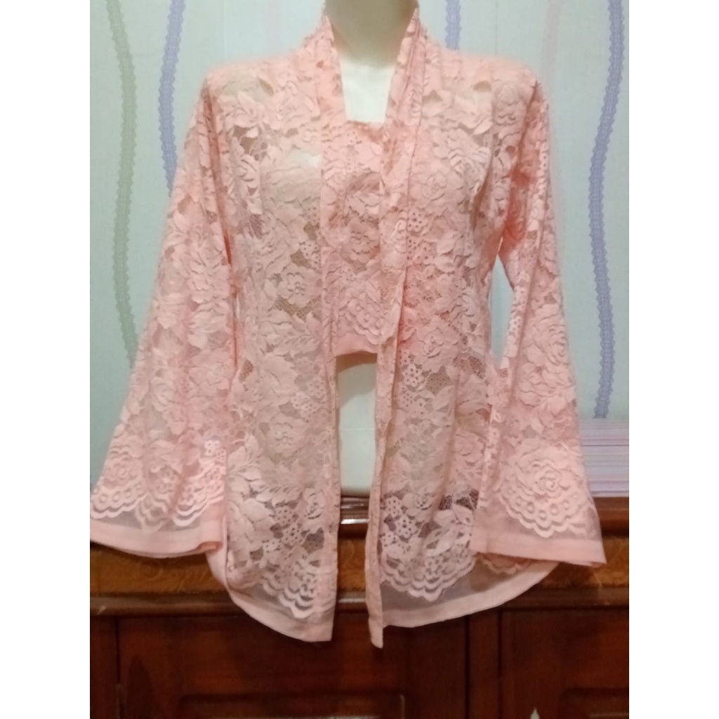 kebaya nenek burkat bali/kebaya burkat sofia kutubaru lengan panjang/baju Baju tradisional kebaya br