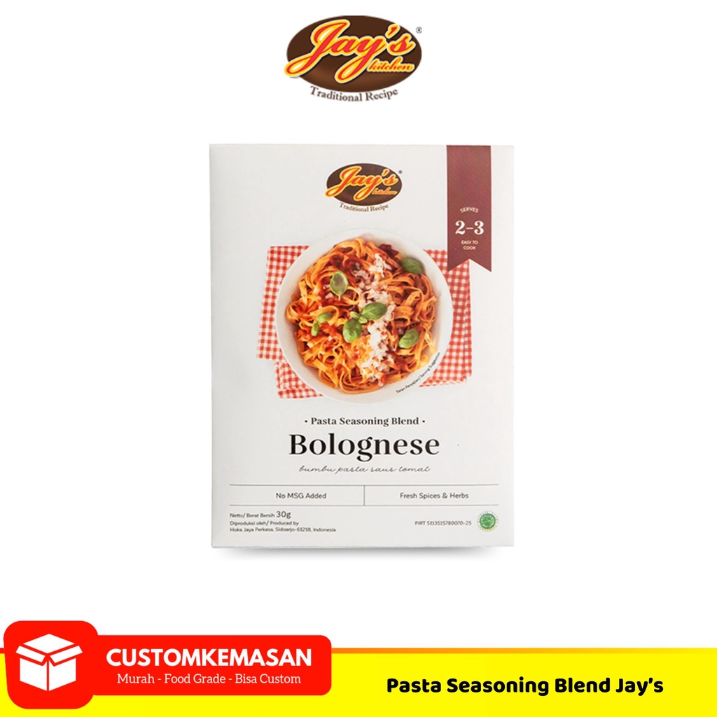 

Jays Bolognese Pasta Seasoning Blend / Jays Pasta Seasoning Blend / Bumbu Pasta Spaghetti / Bumbu Spaghetti Saos Bolognese / Saus Spaghetti / Bolognese Sauce / Saos Spageti Bolognese / Bumbu Instan / Aglio Olio Pasta / Carbonara Pasta