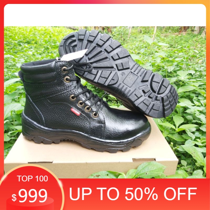 sepatu kulit safety boot sepatu kerja sepatu kulit cowok pria sepatu boot kulit pabrik safety