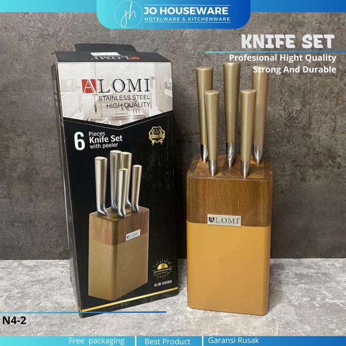 

Pisau set gagang coklat premium tajam / Alomi knife hight quality N4-2