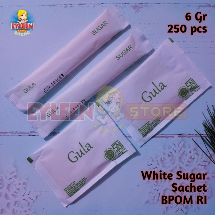 

White Sugar Sachet / Gula Putih Sachet isi 250 pcs ( Kotak / Batang )