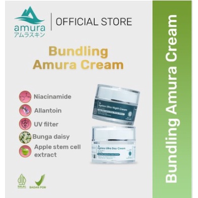 AMURA DAY CREAM & NIGHT CREAM -ANTI PENUAAN / UV PROTECTION, MENCERAHKAN DAN MELEMBABKAN WAJAH DAN M