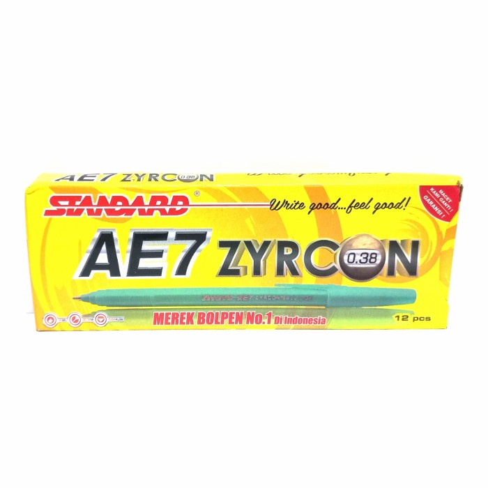 

Ballpoint Standard AE7 ZYRCON 0.38 - Hitam 12 Pcs