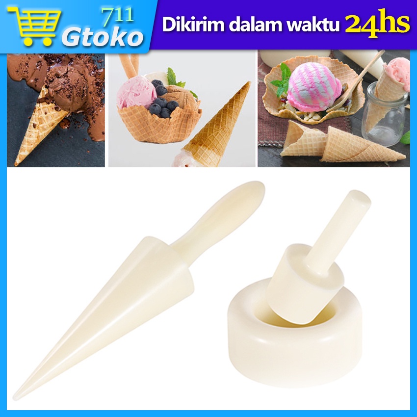 3 Pcs/Set Cetakan Cone Ice Cream Es Krim Waffle Cone Maker Plastik