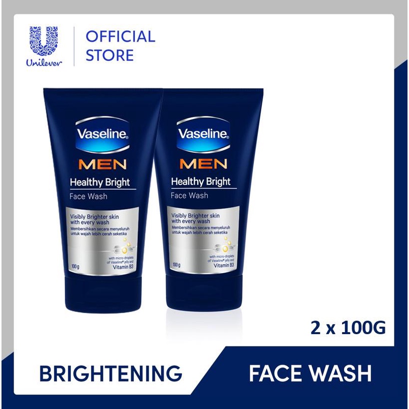 Vaseline Men Healthy Bright Face Wash 2 x 100 gr