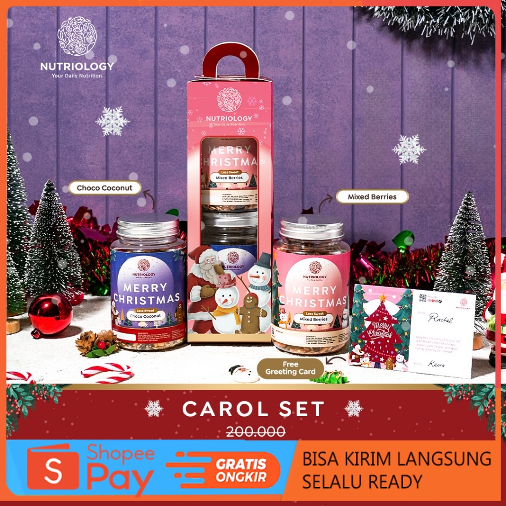 

Diskon Natal Hampers Natal tahun baru Granola Nutriology Carol set Bingkisan Parsel Gift Parcel Hadiah cantik Christmas New Year Promo 12.12