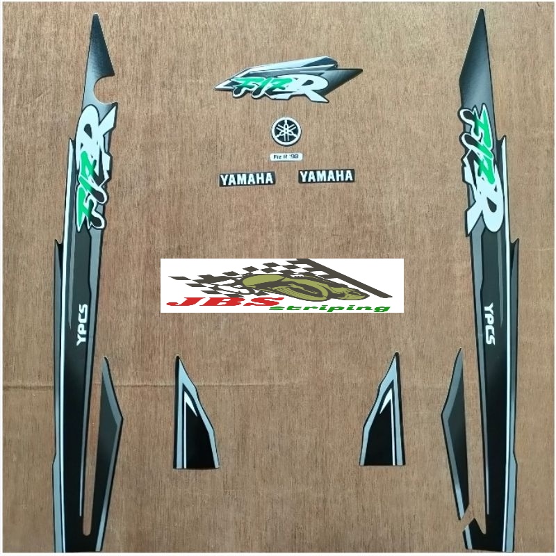 striping  yamaha f1z r fiz r hitam Lis hijau tahun 1997 1998 stiker lis f1zr fiz r fis r