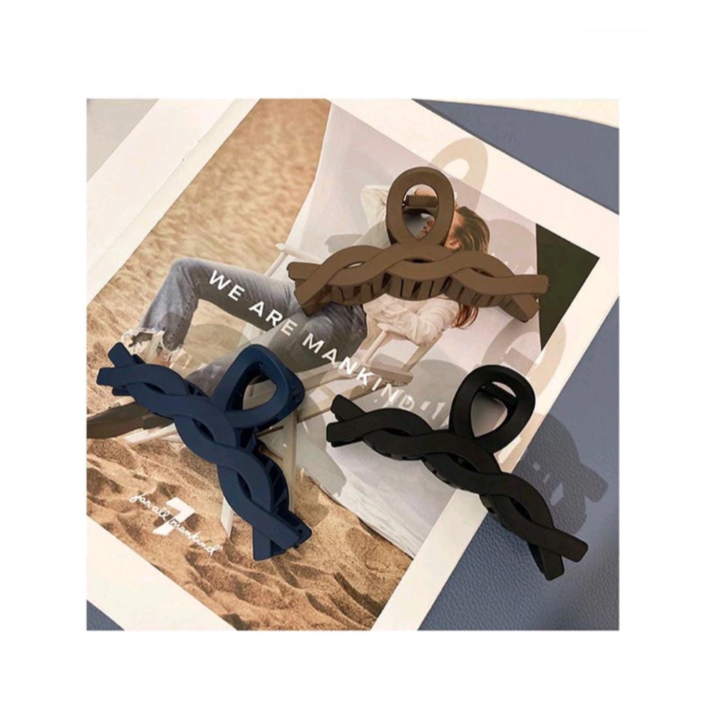 JEPIT RAMBUT KOREA BAHAN PLASTIK MATTE JEDAI JUMBO ISI 12 PCS