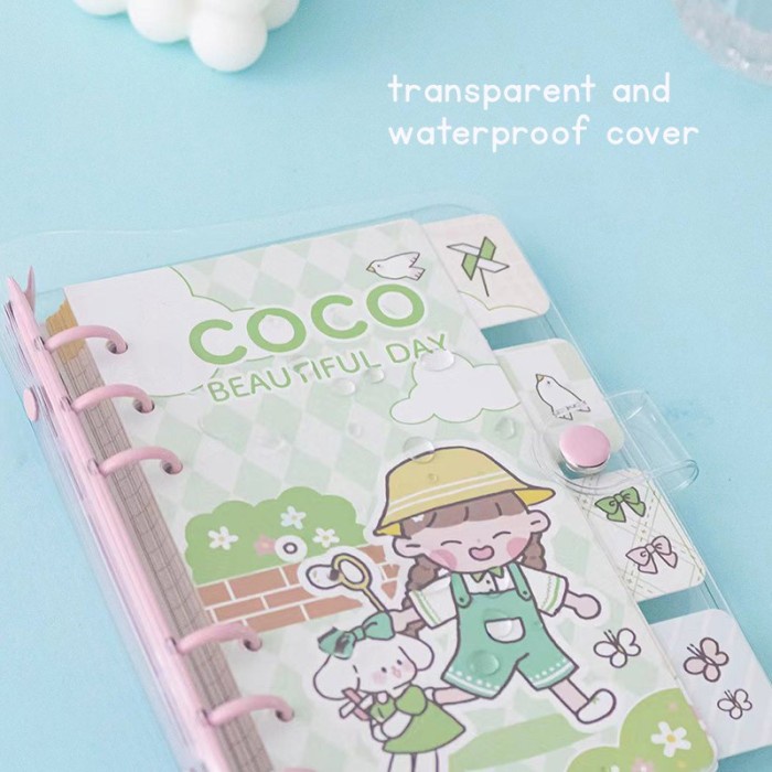 

BINDER LUCU CUTE TRANSPARAN COCO BEAUTIFUL DAY RING A6 COVER SILIKON - Blue