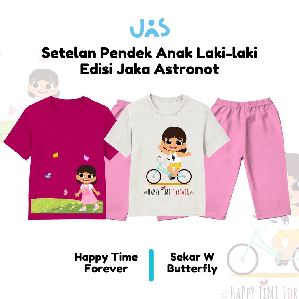 JNS Setelan Pendek Anak Perempuan Series Sekar Happy Time With Butterfly