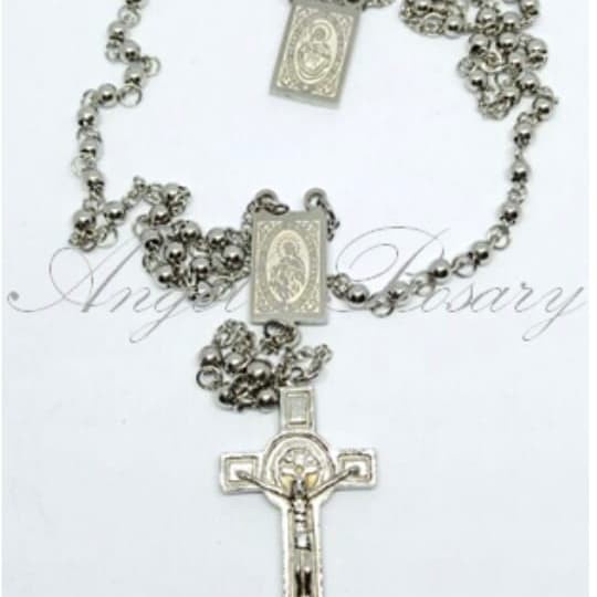 rosario skapulir titanium silver