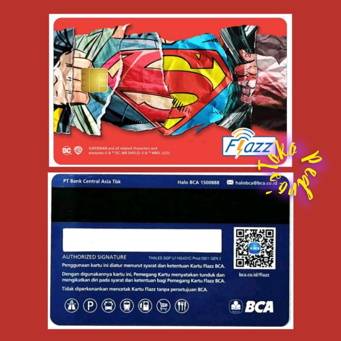 Flazz BCA Gen 2 edisi SUPERMAN  ORI /Like eTOLL eMoney Tapcash Brizzi - Clark Kent