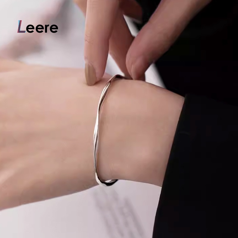 LEERE -S925 Gelang Perak Perempuan Lingkaran Sension Advanced Open Mobius Ring Bracelet