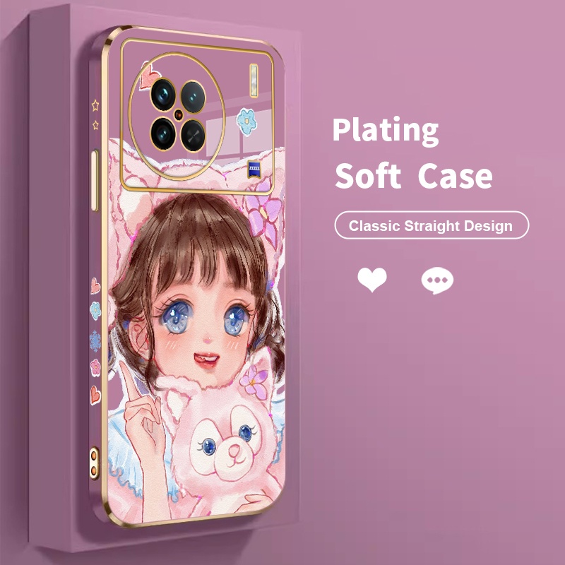 6D Golden Chromic Case hp For Vivo X90 X90s X90 Pro X9 X9s casing hqpe For Vivo    X21s X50 Lite viv