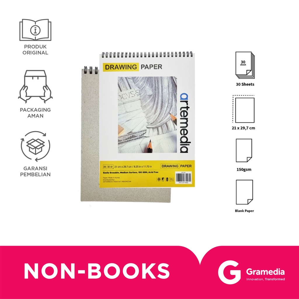 

Artemedia A5 Drawing Book 150Gsm 30Sh