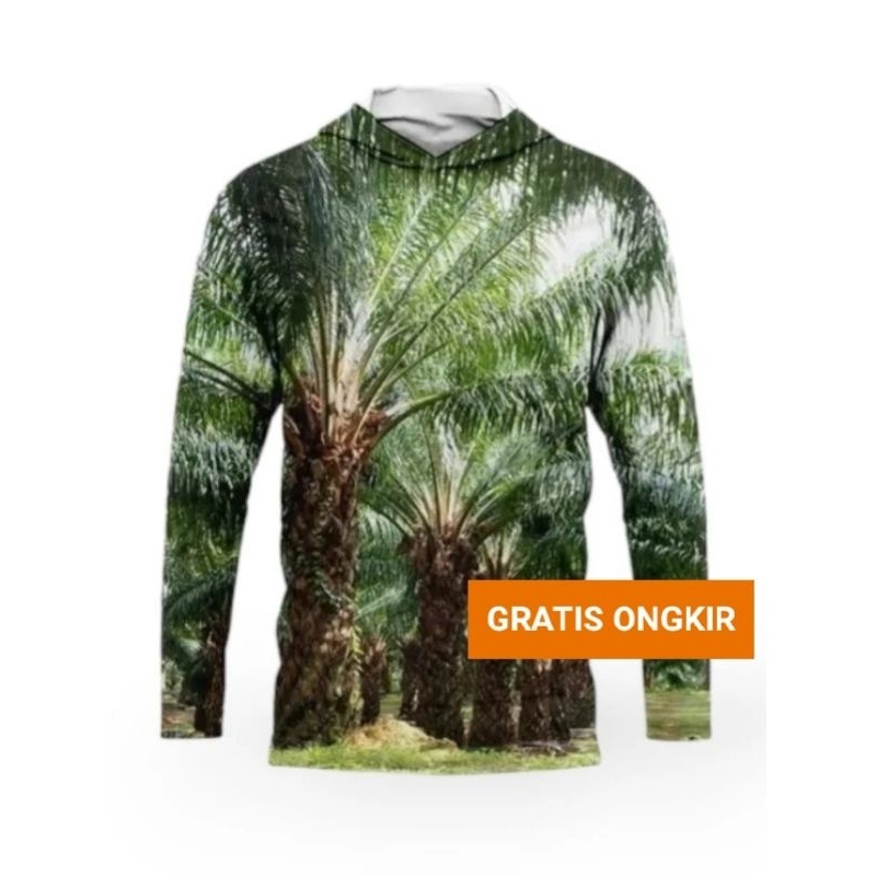 Baju Hoodie Kamuflase Motif Sawit Nusantara / baju camo hunting | baju berburu | motif nusantara | c