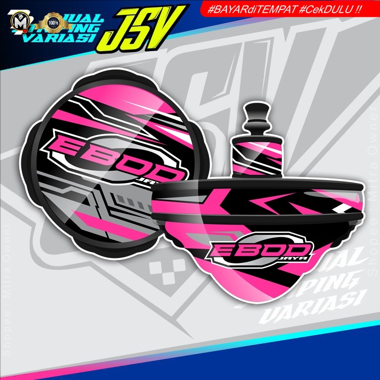 Stiker Sangkar Love bird Motif EBOD Decal Tebok LoveBird Kandang Burung Bulat Bisa Custom Desain