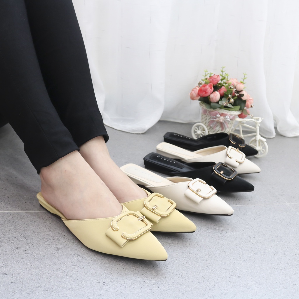 Sepatu Import Wanita - Tiara Mules By Viditi // Kerja // Kuliah // Kantor