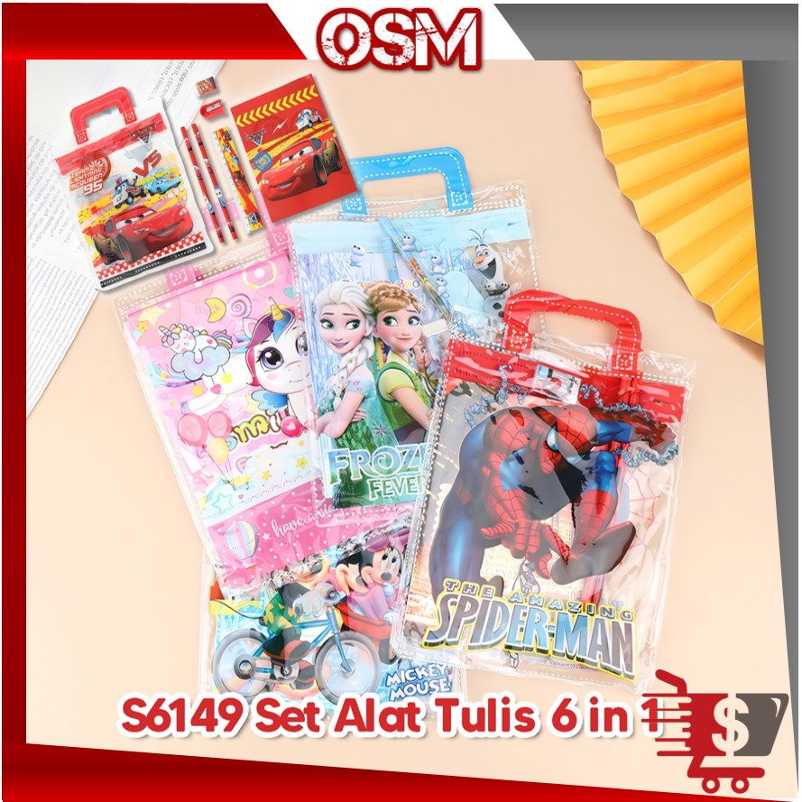 

OSM - S6149 Alat Tulis Set Lucu / Set Mini Pouch Bag Karakter / Stationery Set Motif Karakter / Hampers Souvenir Birthday Anak