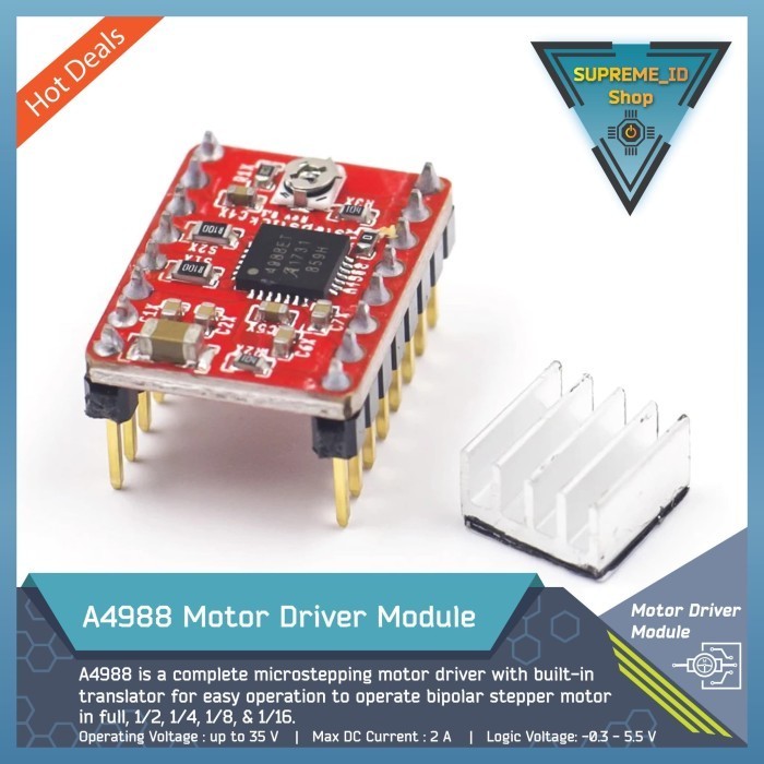 A4988 CNC 3D Printer DC Stepper Motor Driver Card | Arduino MCU Control