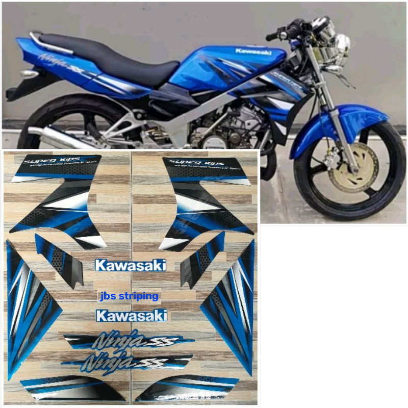 Stiker ninja ss Striping Kawasaki Ninja SS biru blue tahun 2013 lis body ninja ss