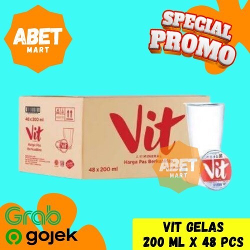 

Air Mineral Vit Gelas 220 Ml 1 Dus isi 48 Pcs - Fit Water 220ml Murah