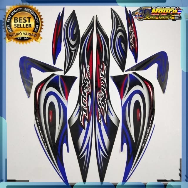 Stiker striping yamaha mio soul 2008 2009 hitam biru stiker motor bagus